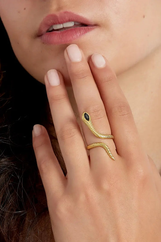 Anillo de serpiente negra