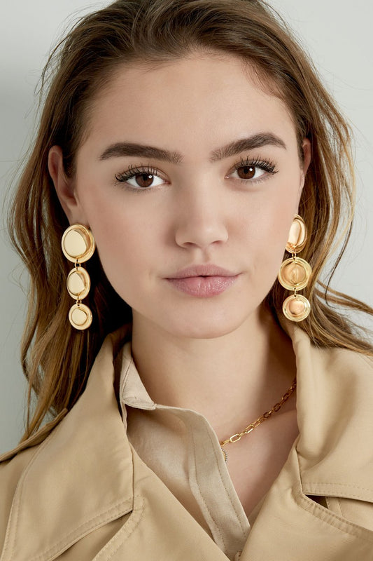 Pendientes tres puntos - Color plata