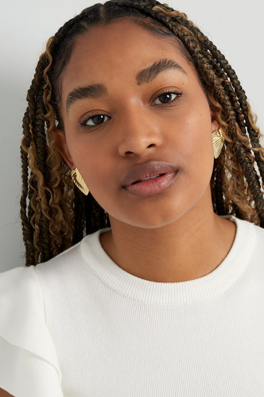 Pendientes llamativos "amor eterno" - Color dorado