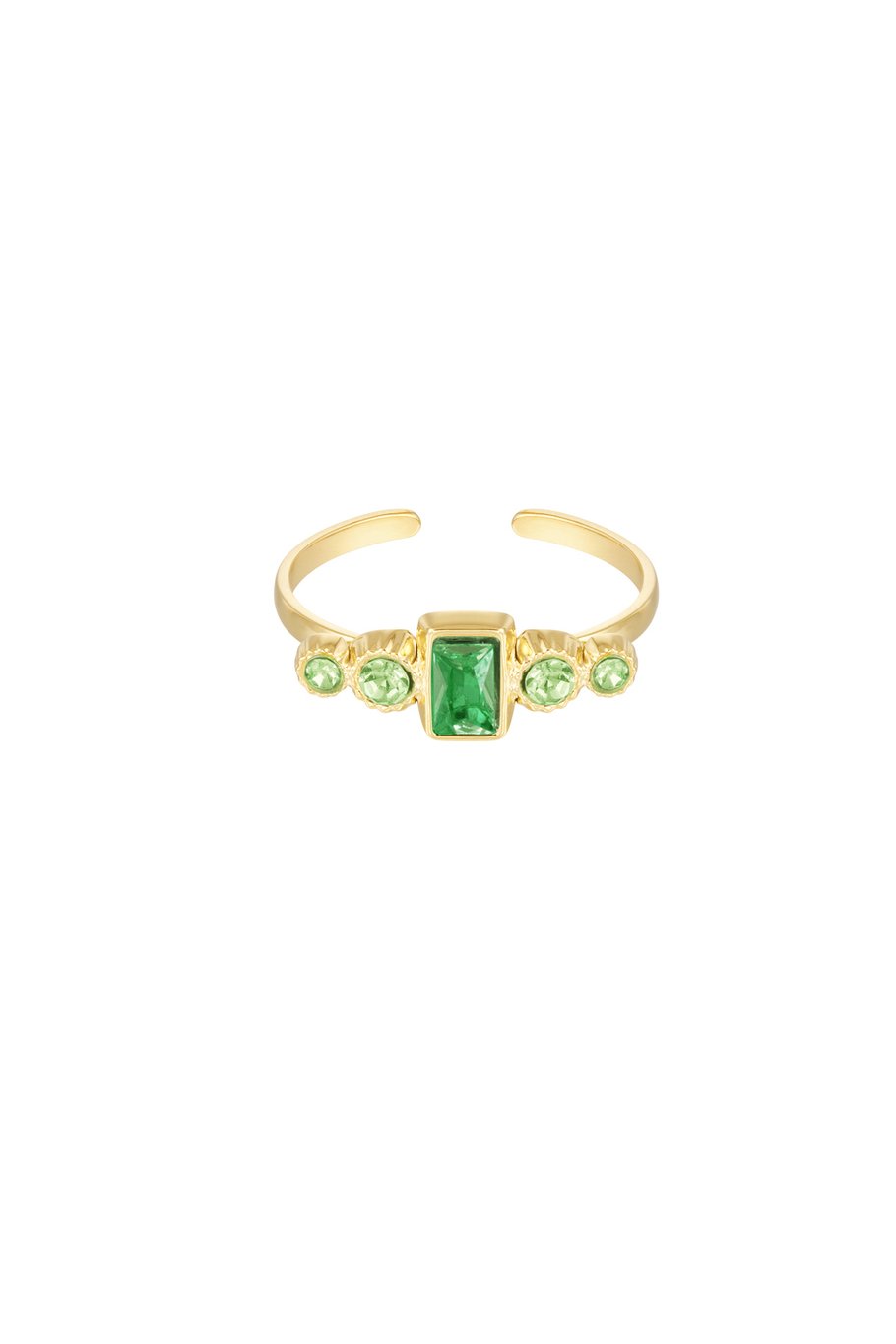 Anillo piedra verde - Color dorado