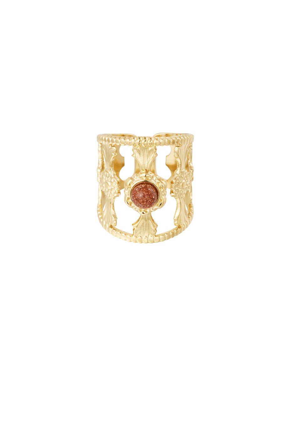 Anillo elegante con piedra - rojo