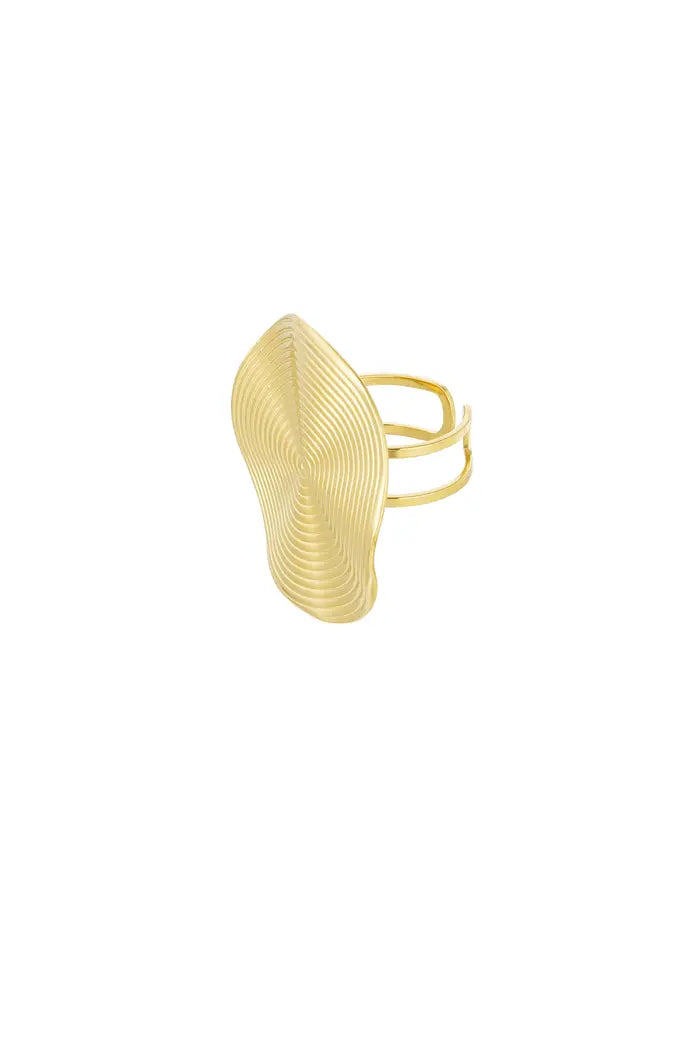 Anillo con patrón redondo - Color dorado