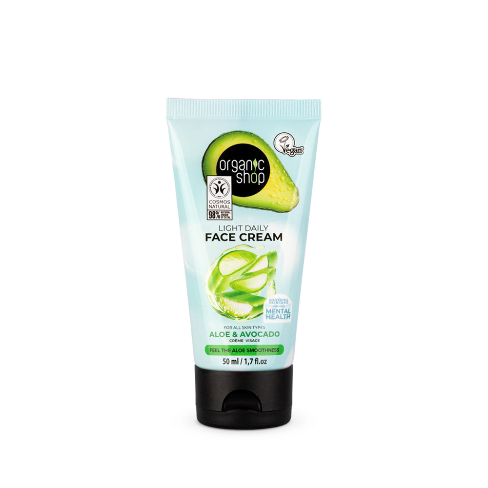 CREMA FACIAL DIARIA LIGERA PARA TODO TIPO DE PIEL ALOE Y AGUACATE