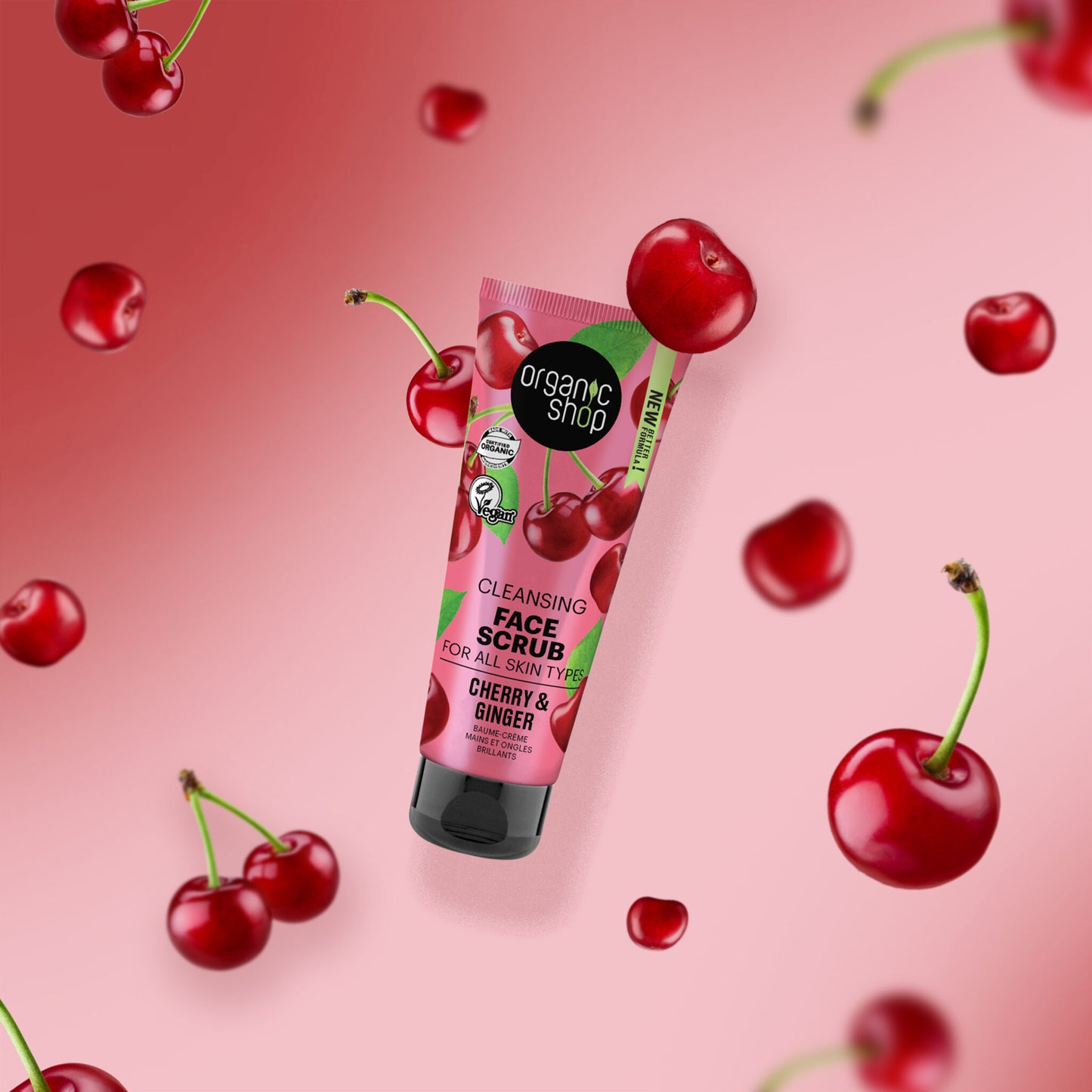 EXFOLIANTE FACIAL LIMPIADOR PARA TODO TIPO DE PIEL CEREZA Y JENGIBRE