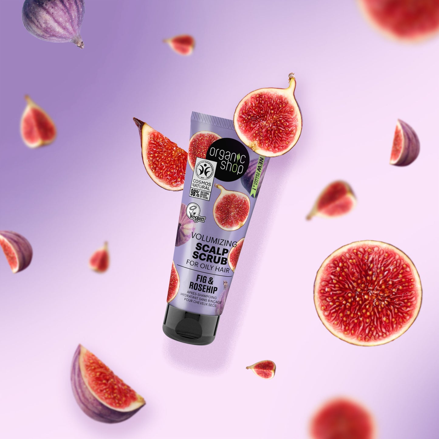 Exfoliante VOLUMIZADOR para el cuero cabelludo con higo y escaramujo
