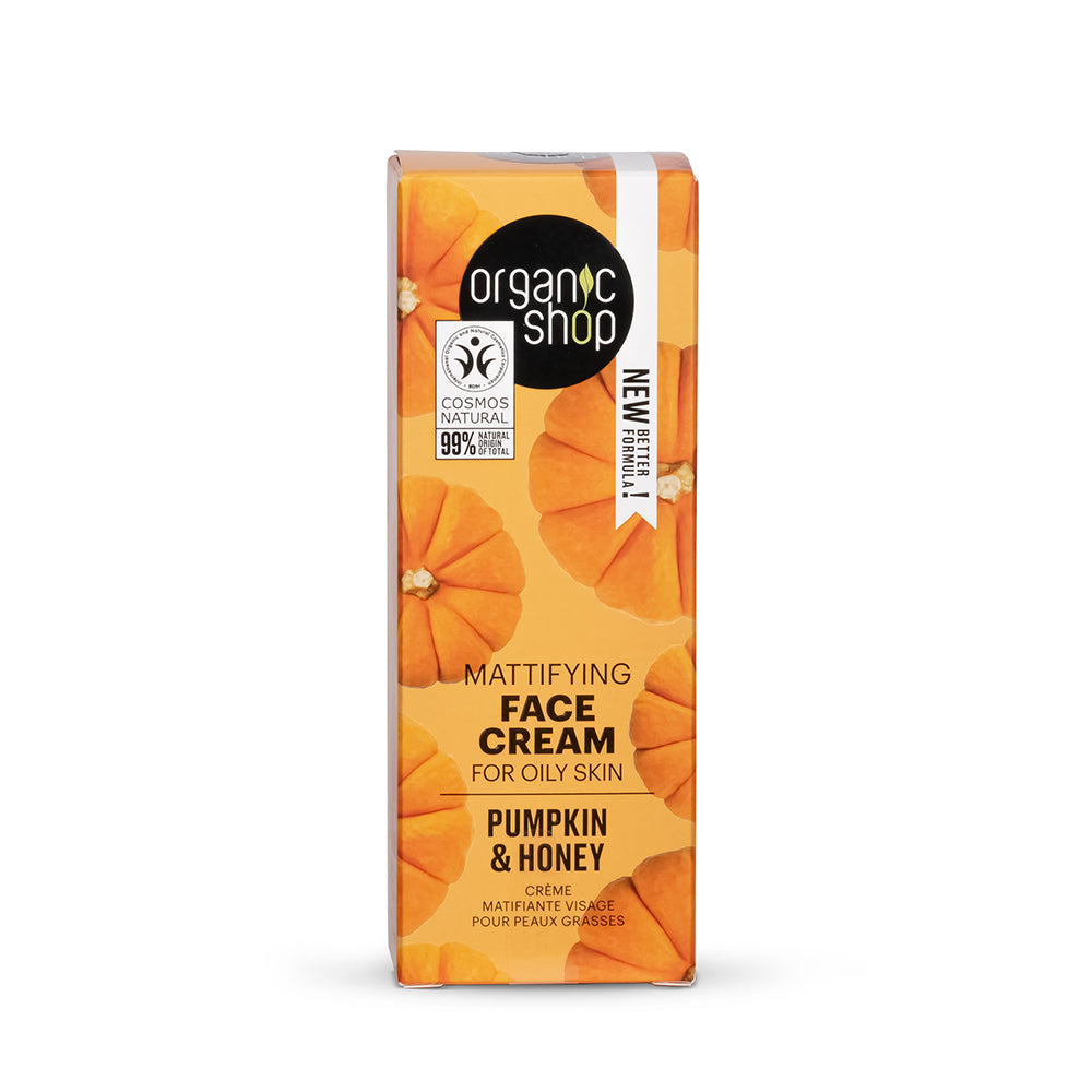 CREMA FACIAL MATIFICANTE PARA PIEL GRASA CALABAZA Y MIEL