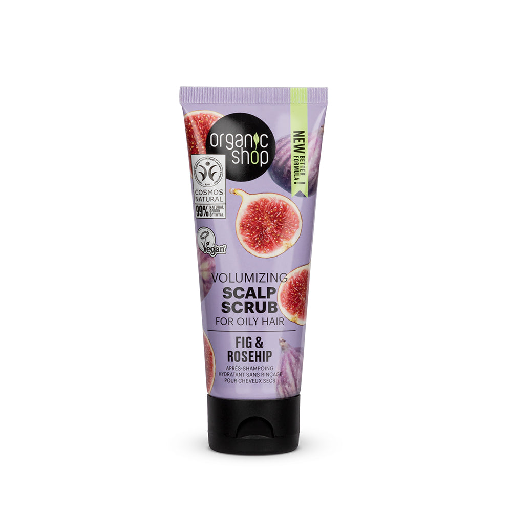 Exfoliante VOLUMIZADOR para el cuero cabelludo con higo y escaramujo