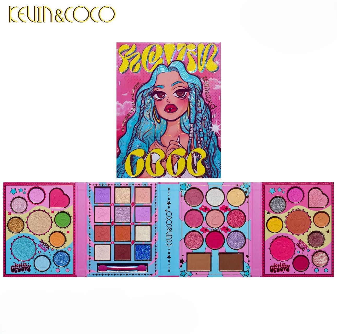 Paleta de sombras de ojos Cutie Pie de 43 colores KEVIN&COCO