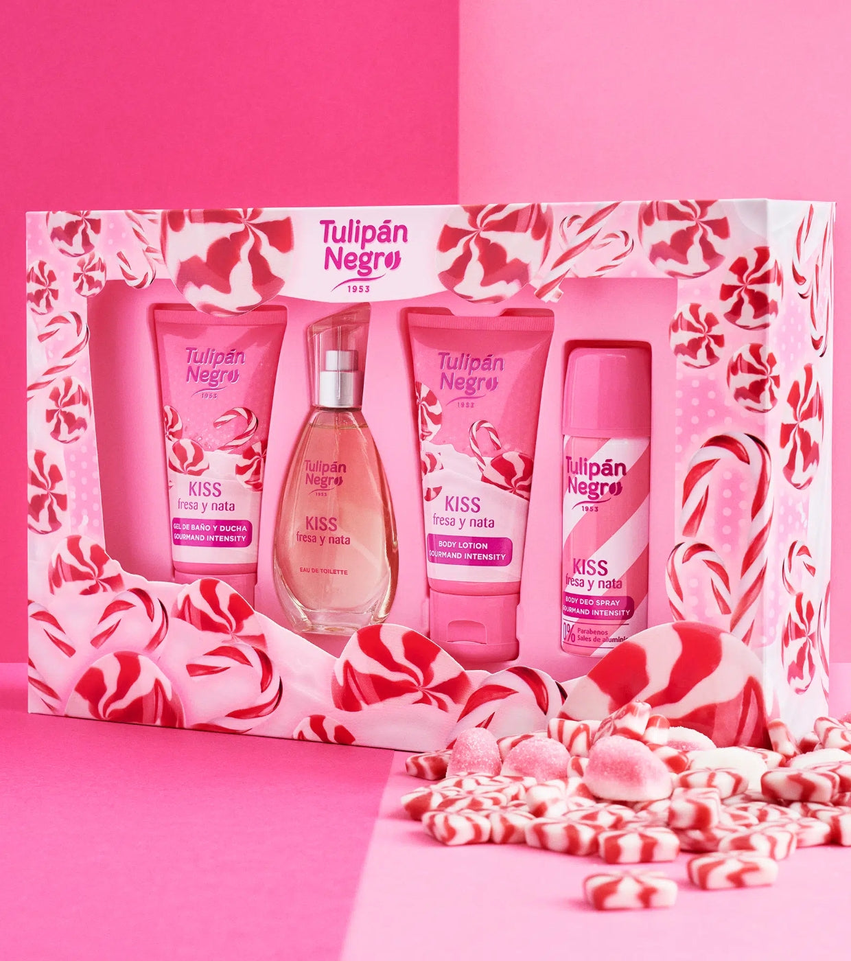 Set KISS Fresa y Nata de Tulipán Negro