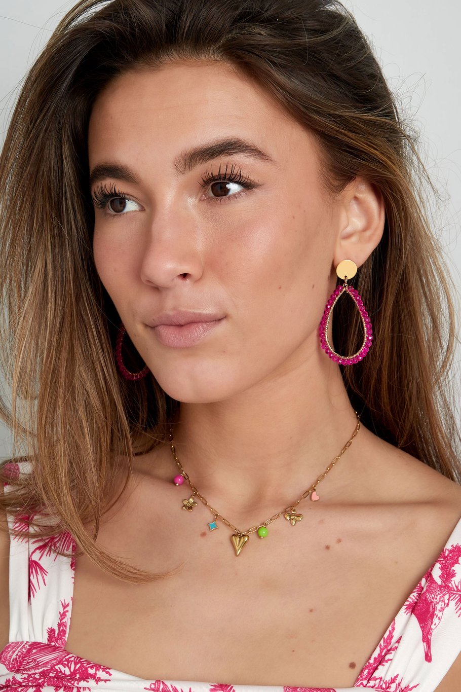 Pendientes ovalados pastel - rosa