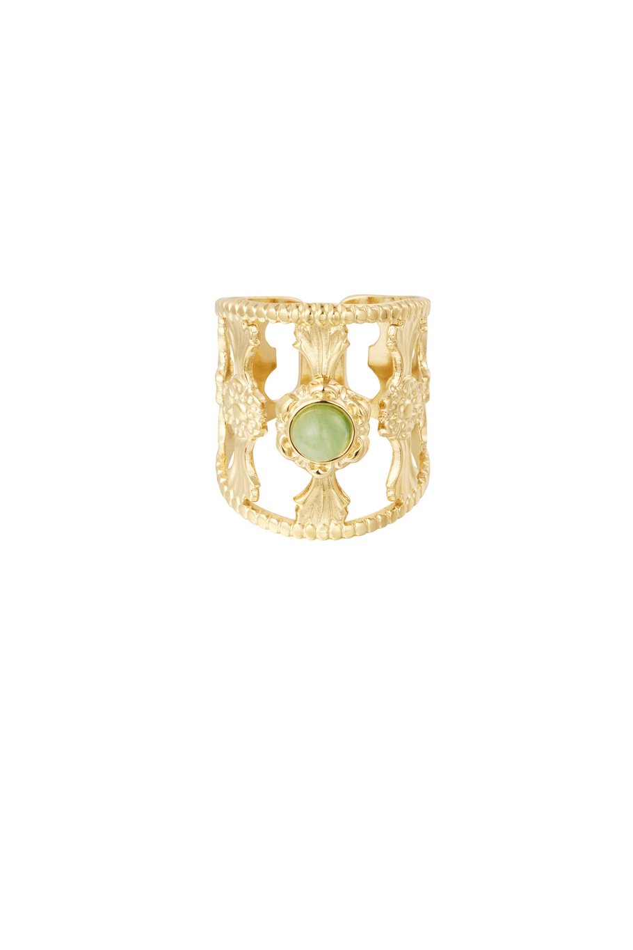 Anillo elegante con piedra - verde