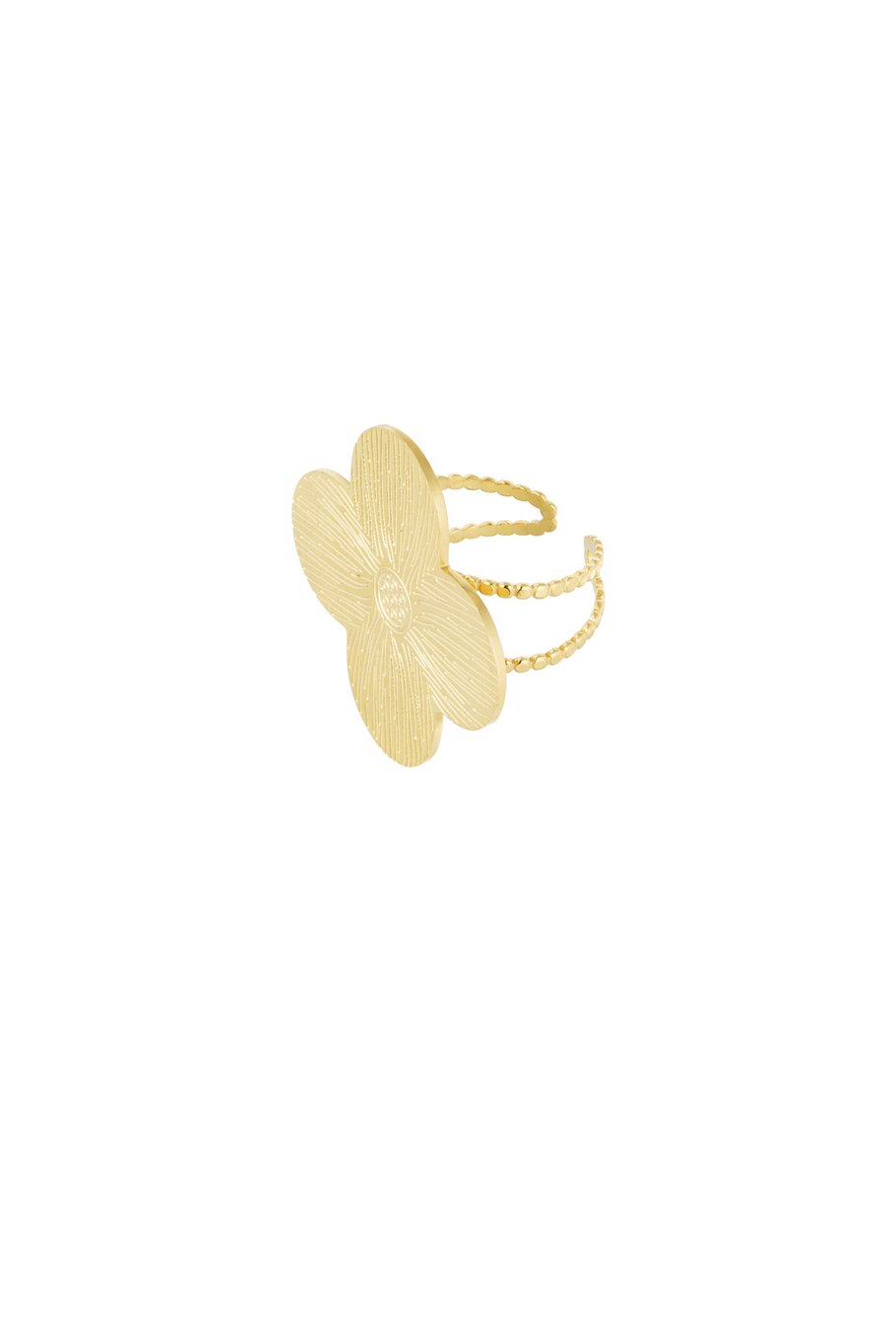 Anillo de declaración con trébol - Color dorado
