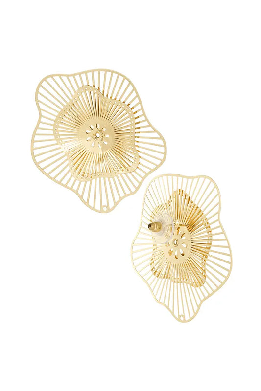 Pendientes fiesta flor - Color dorado