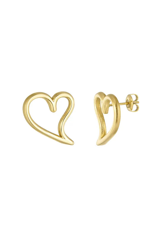 Pendientes con forma de corazón - Color dorado