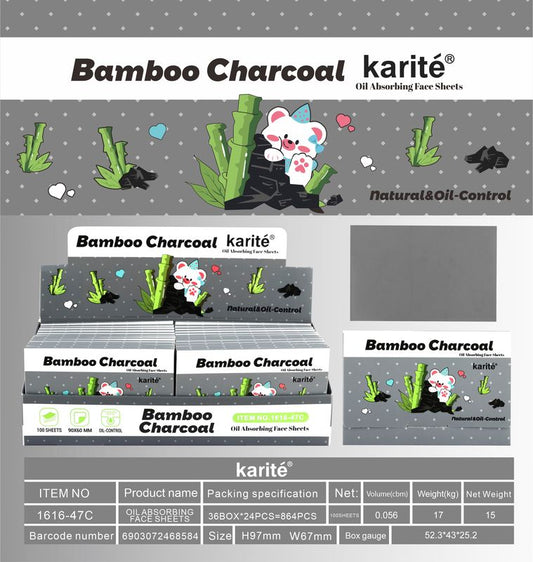 PAPEL ABSORBENTE DE GRASA FACIAL CARBON DE BAMBU