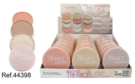 TRI-FACE ILUMINADOR COLORETE Y POLVO