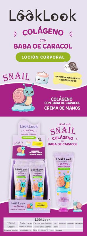 CREMA DE MANO COLAGENO CON BABA DE CARACOL