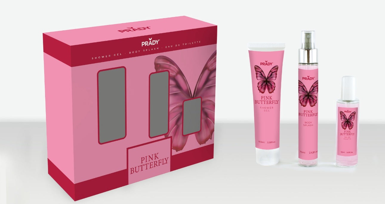 Estuche Colonia Pink Butterfly 3 piezas