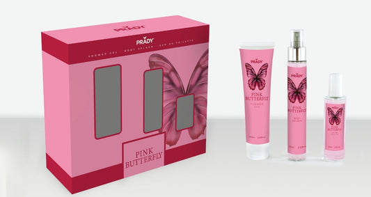 Estuche Colonia Pink Butterfly 3 piezas