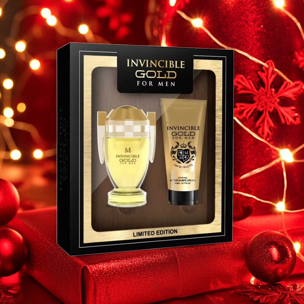 Estuche Invincible Oro Perfume para Hombre - Eau de Toilette - 50ml + Soothing After Shave Cream 50ml