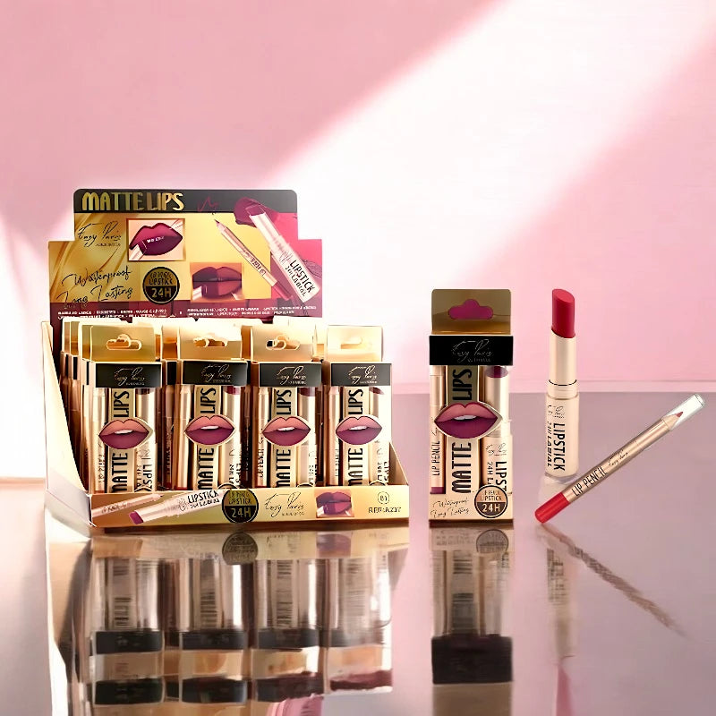 LIP COMBO B.DE LABIOS FIJO+PERFILADOR 24H